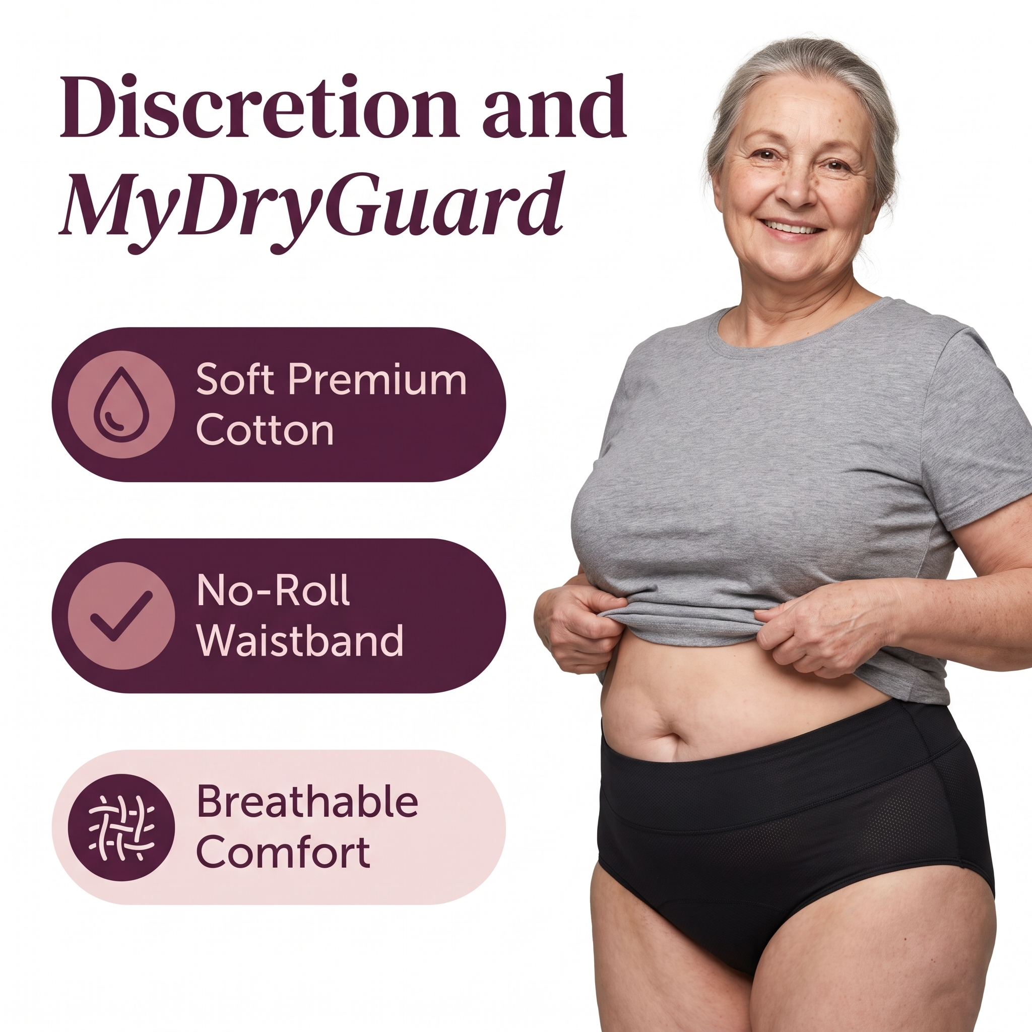 DryGuard™ (3 Pack) Leakproof High Waisted Briefs for Women